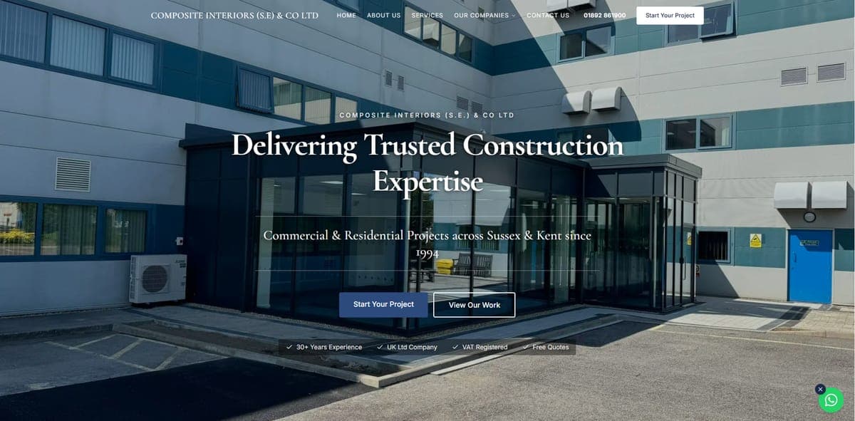 Composite Interiors (S.E) & CO LTD website preview